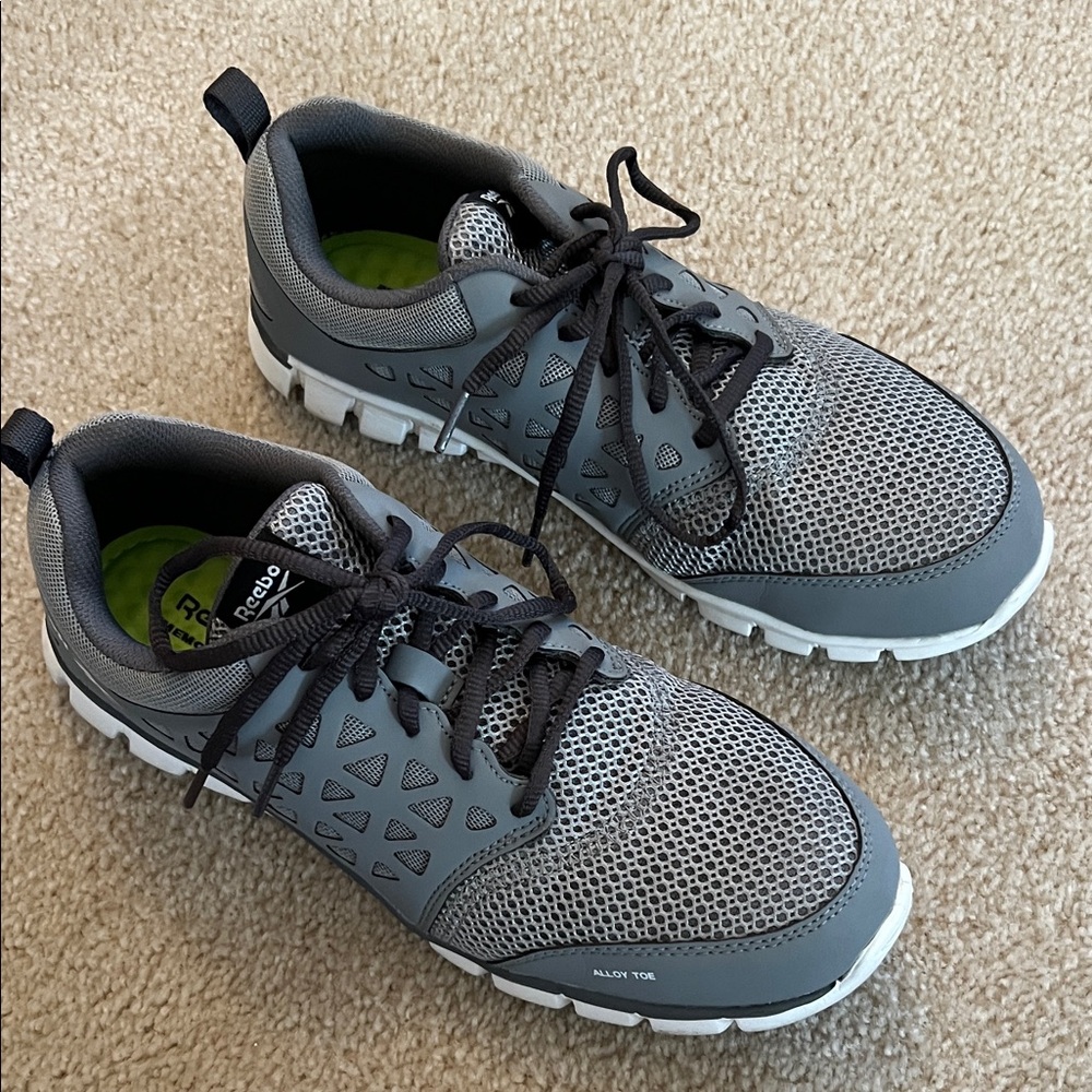 Steel Toe Reebok Men's Gray Athletic Sneakers
